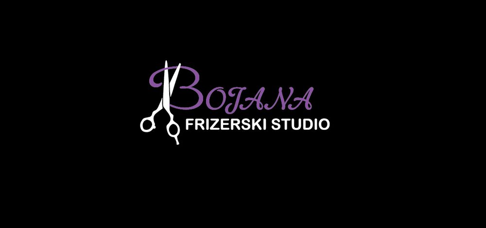 Frizerski studio Bojana, logotip na temni podlagi