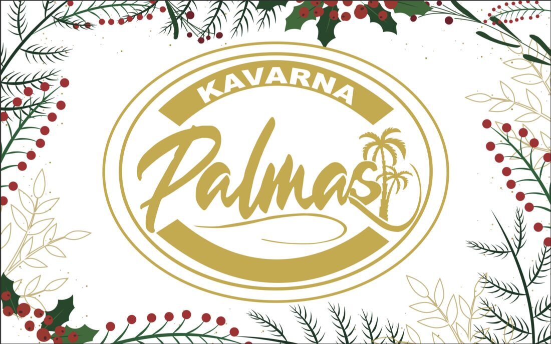 Kavarna Palmas, praznična grafika z logotipom