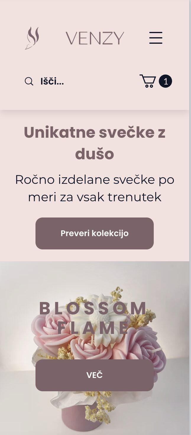 Venzy, spletna trgovina na mobilni napravi